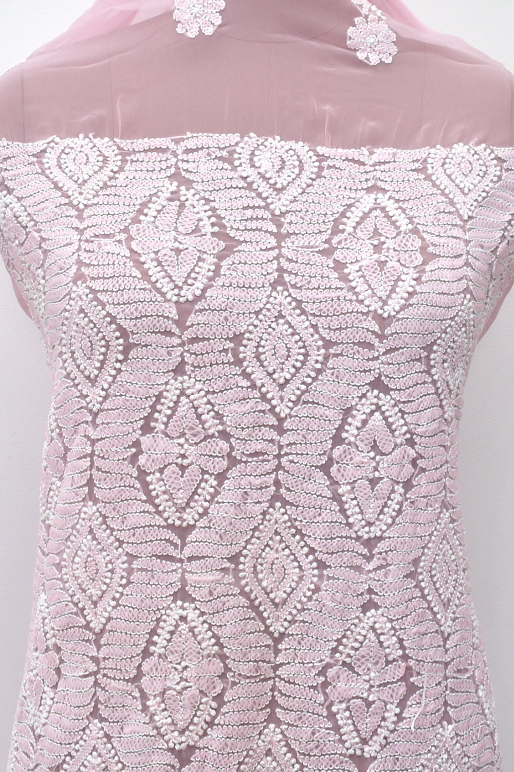 Pink Hand Embroidered Chikankari Salwar Kameez with Dupatta 18132