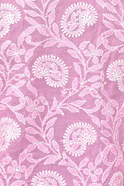 M 40 Pink Allover Chikankari Stitched Cotton Kurti 18310