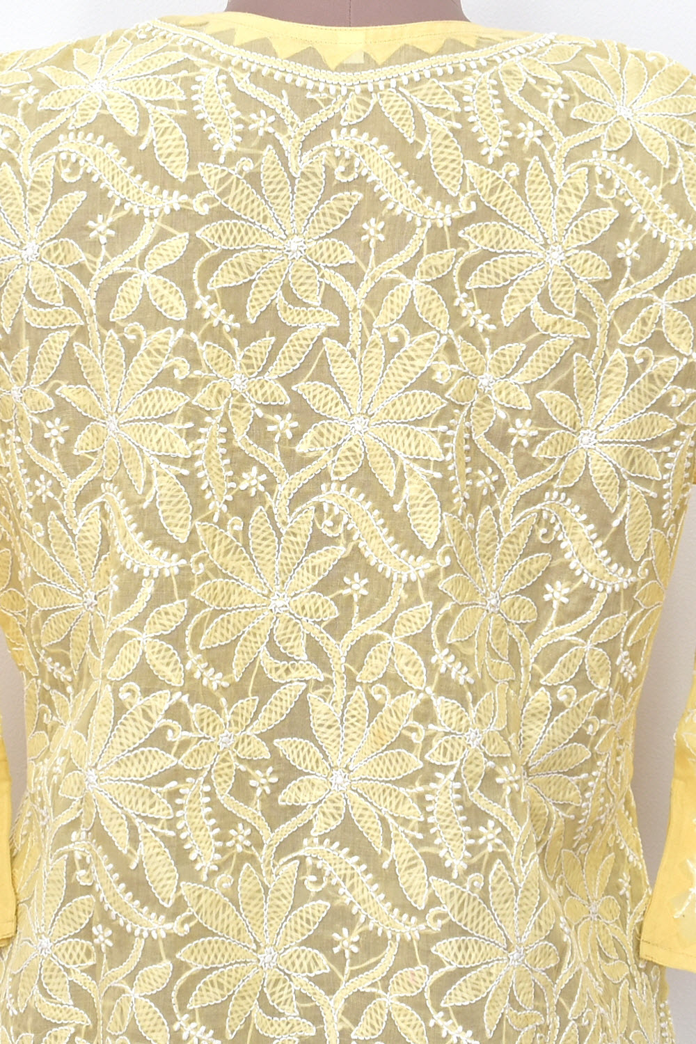 L 42 Fawn Allover Chikankari Stitched Cotton Kurti 18320