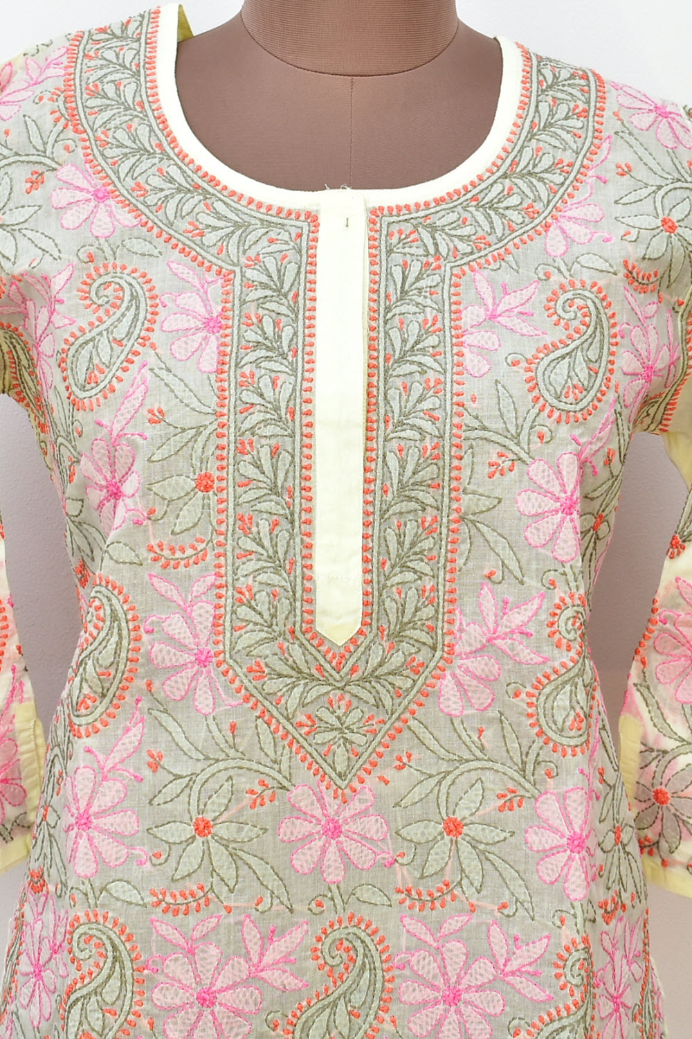 L 42 Multi-Color Chikankari Stitched Kurti 18326