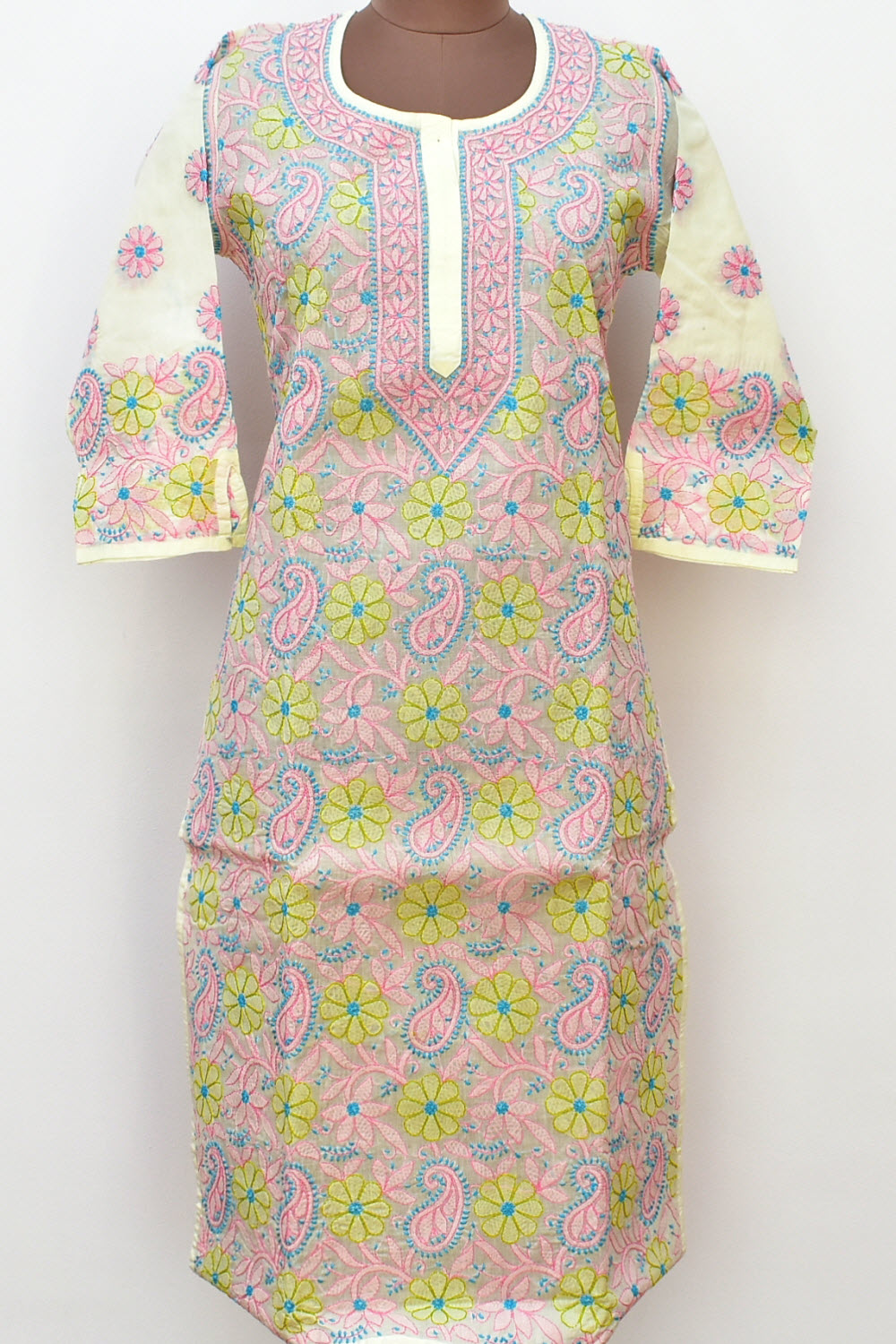 M 40 Multi-Color Chikankari Stitched Kurti 18328