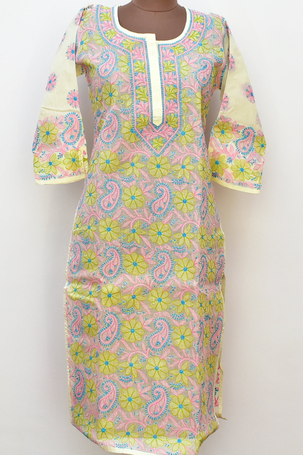 S 38 Multi-Color Chikankari Stitched Kurti 18329