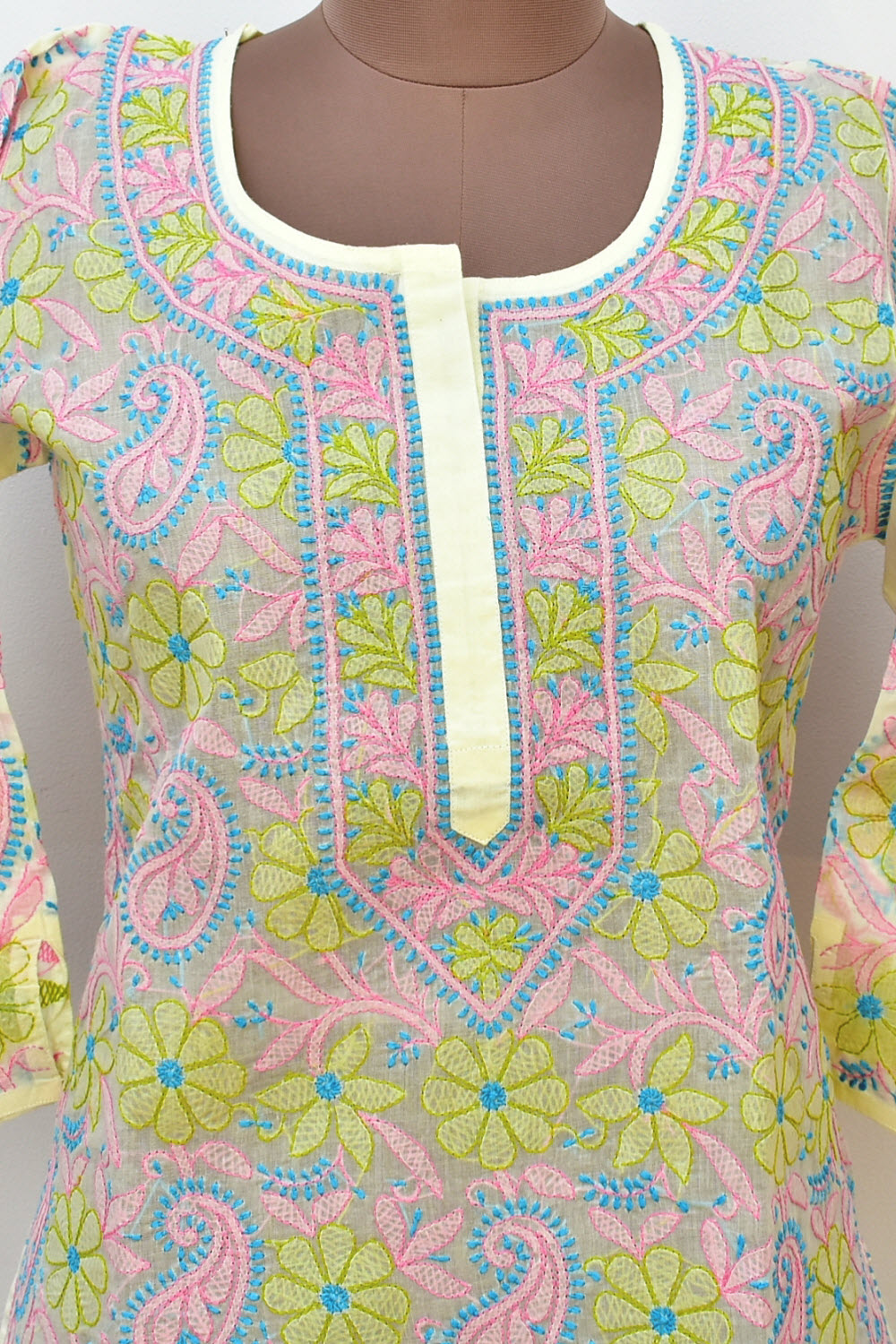 S 38 Multi-Color Chikankari Stitched Kurti 18329