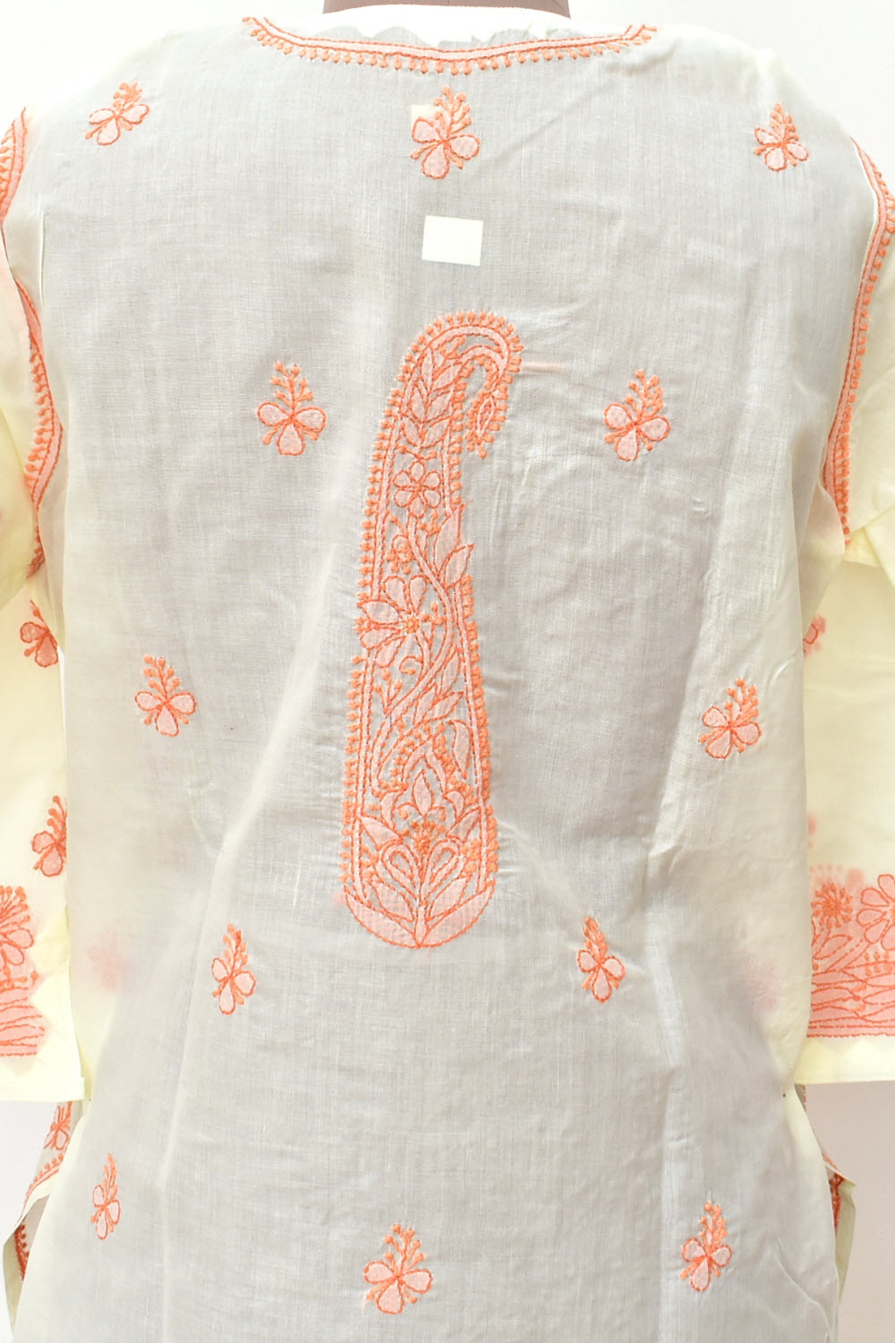 XL 44 Peach Chikankari Stitched Kurti 18331