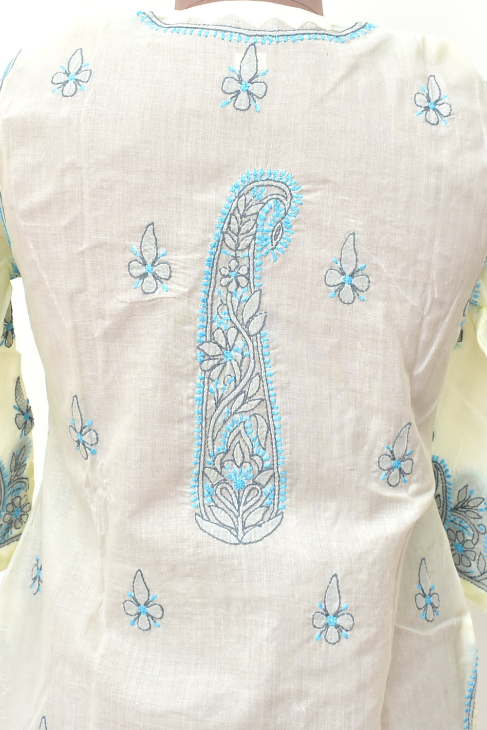 S 38 Pherozi Blue Chikankari Stitched Kurti 18333