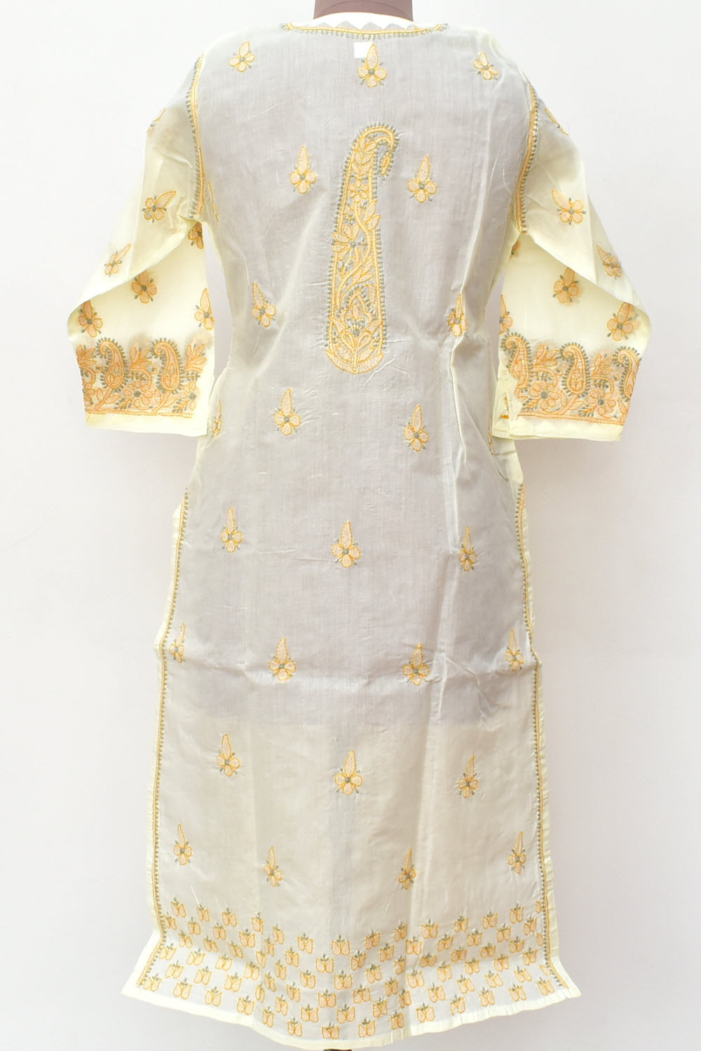 M 40 Yellow Chikankari Stitched Kurti 18334