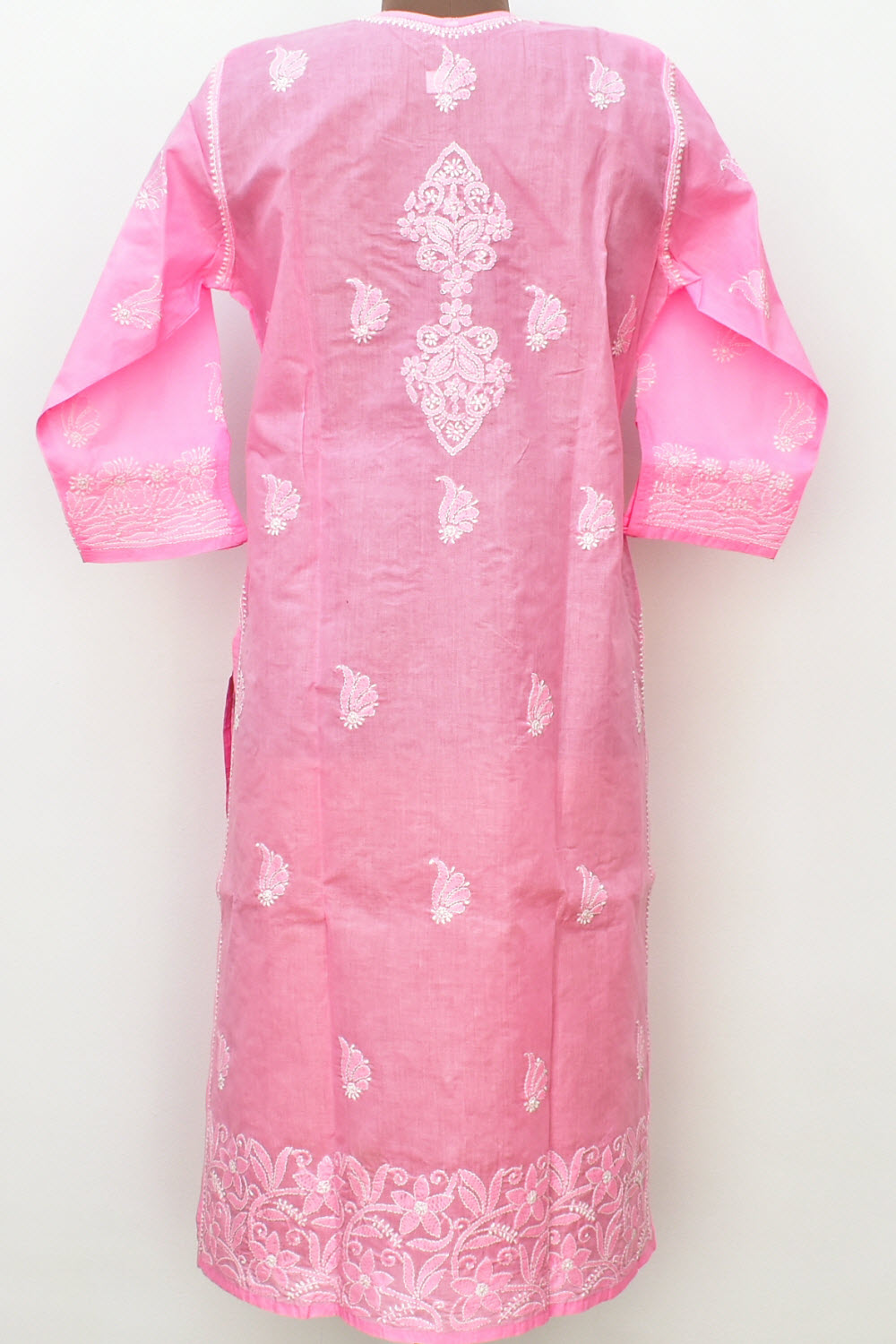 L 42 Pink Chikankari Stitched Kurti 18337