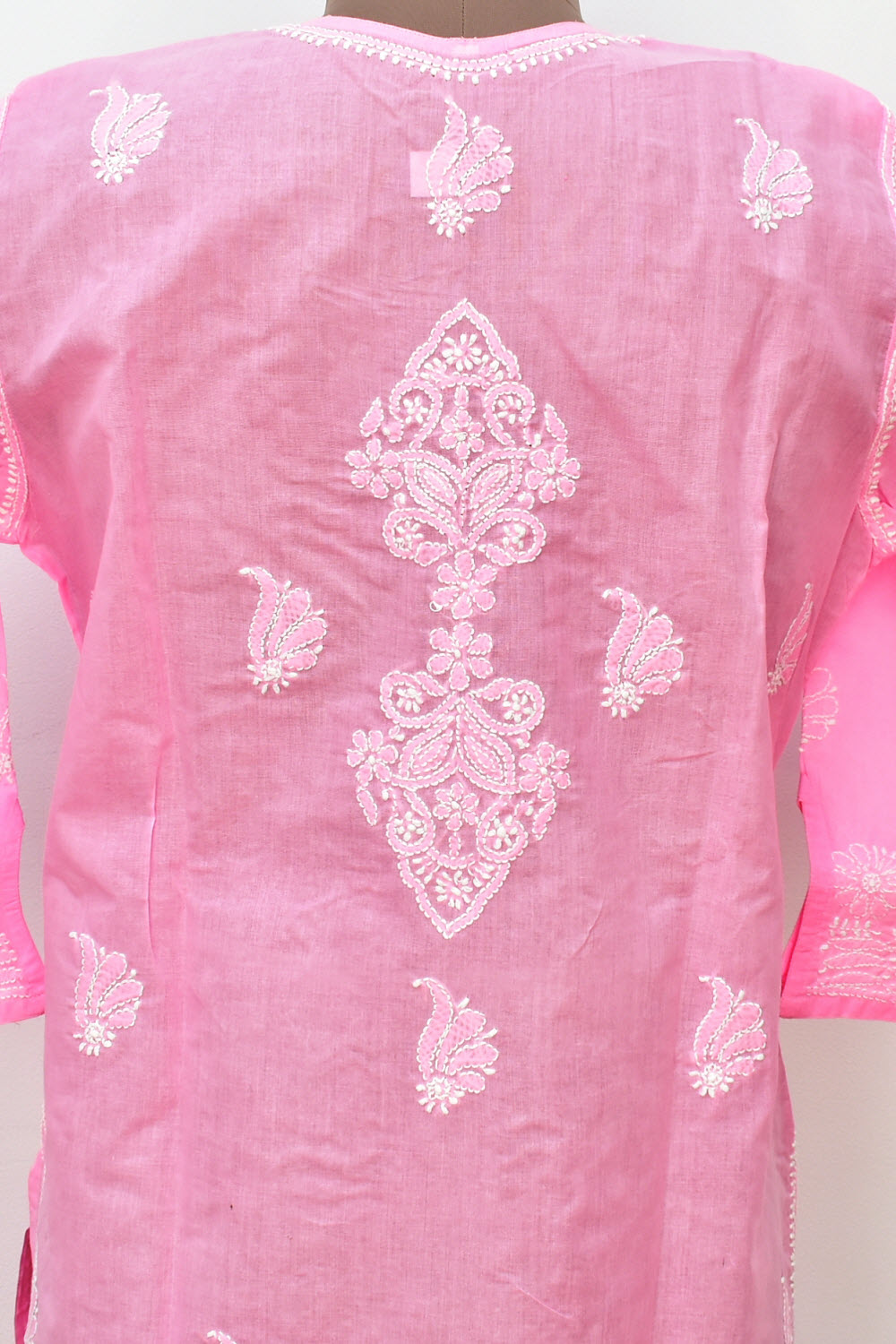 L 42 Pink Chikankari Stitched Kurti 18337