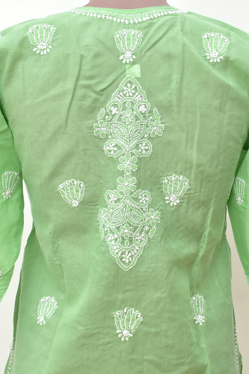 S 38 Pista Green Chikankari Stitched Kurti 18339
