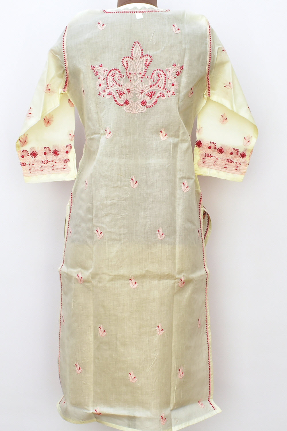 L 42 Onion Pink Chikankari Stitched Kurti 18342