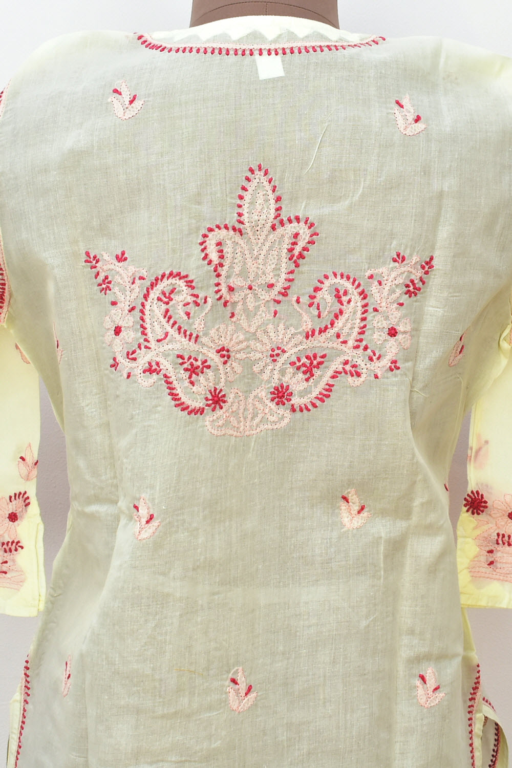 L 42 Onion Pink Chikankari Stitched Kurti 18342