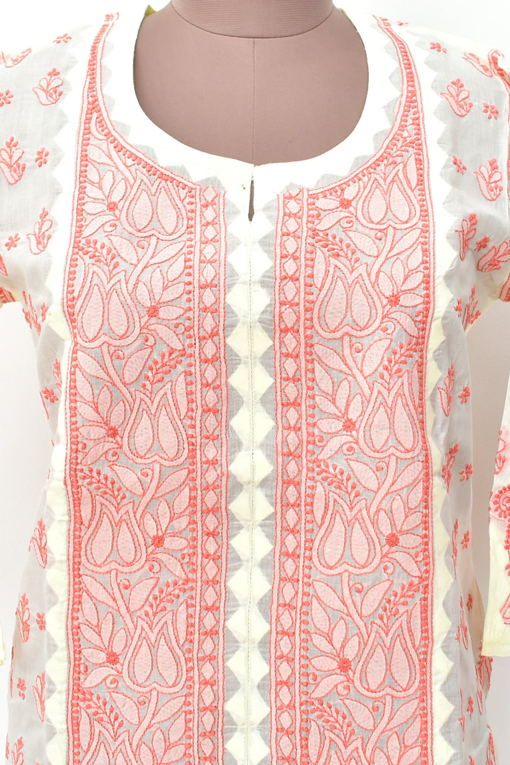 M 40 Peach Chikankari Stitched Kurti 18344