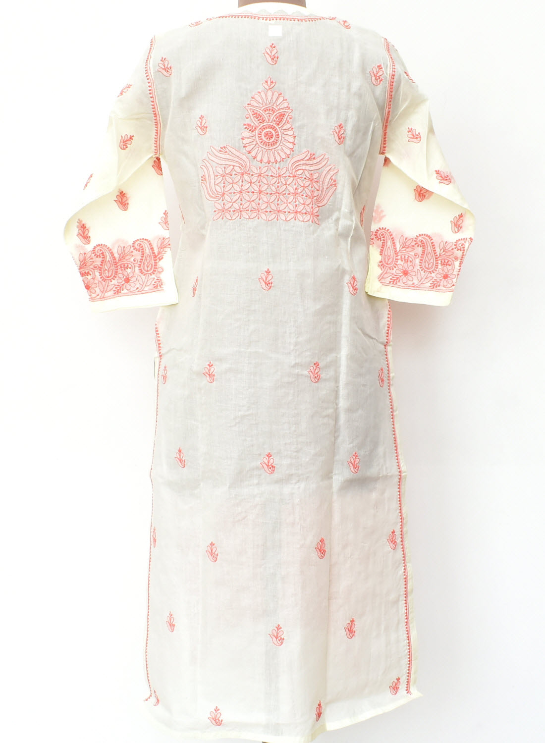 M 40 Peach Chikankari Stitched Kurti 18344