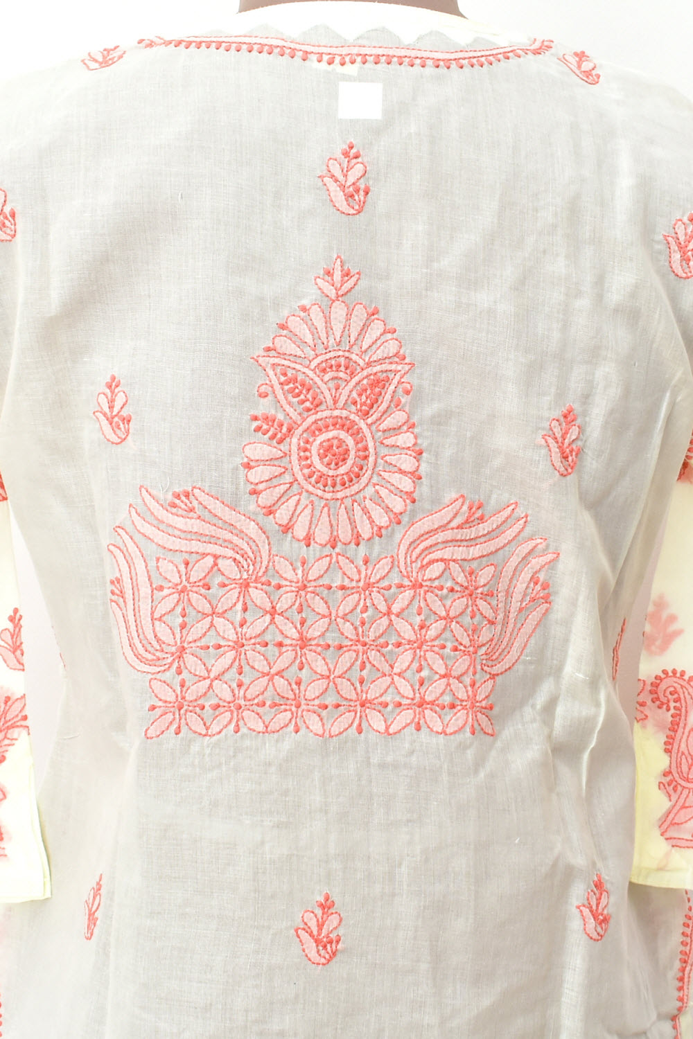 M 40 Peach Chikankari Stitched Kurti 18344