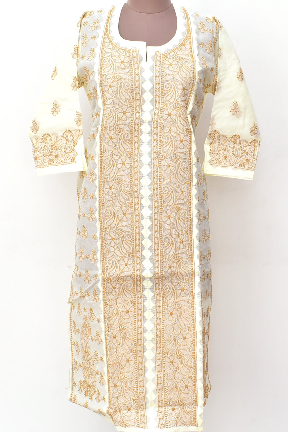 M 40 Fawn Chikankari Stitched Kurti 18346