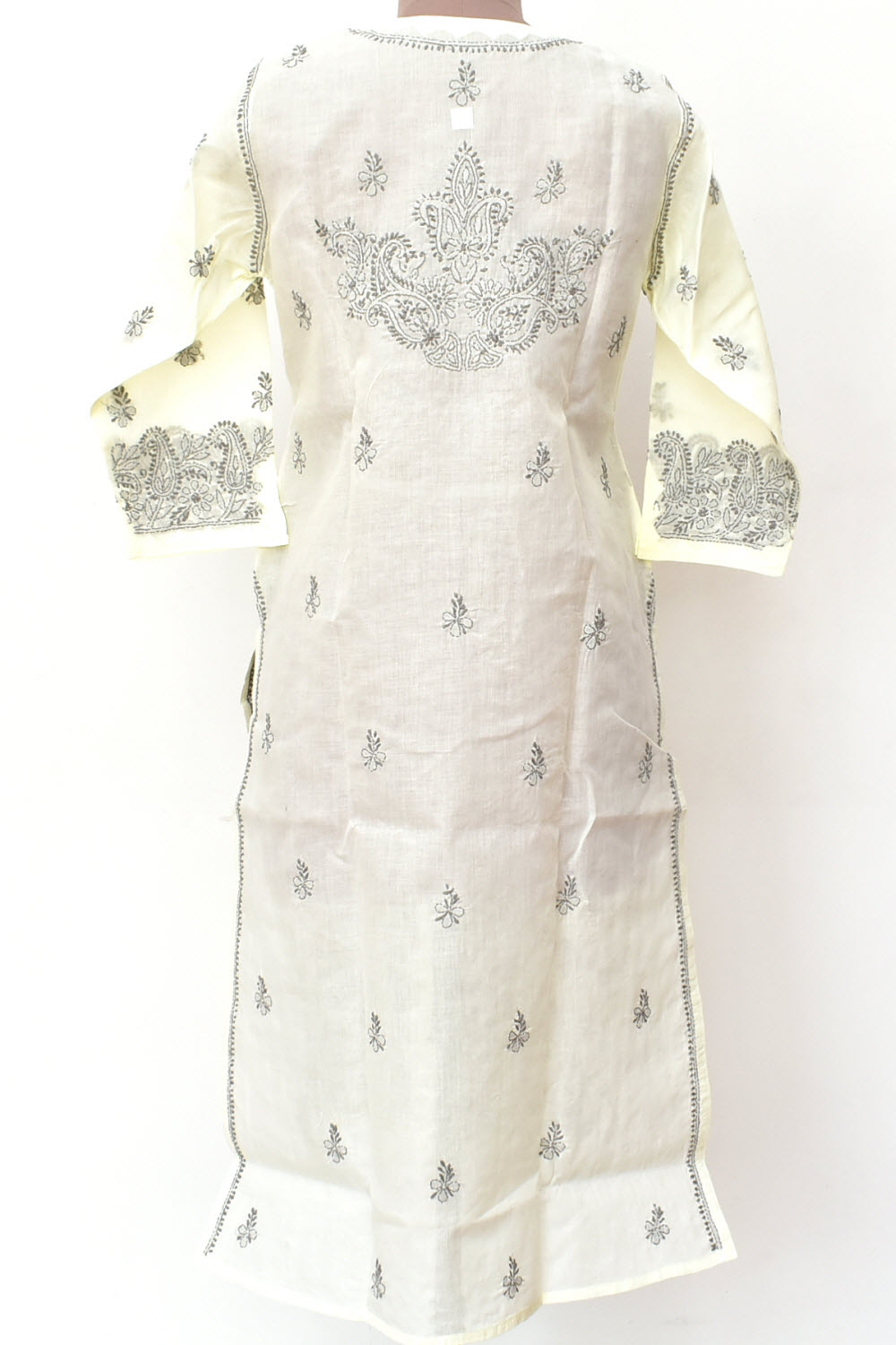 M 40 Grey Chikankari Stitched Kurti 18348