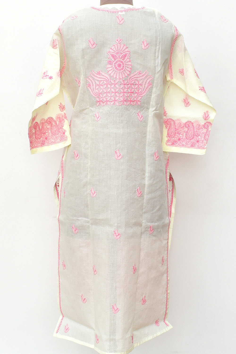 XL 44 Pink Chikankari Stitched Kurti 18349