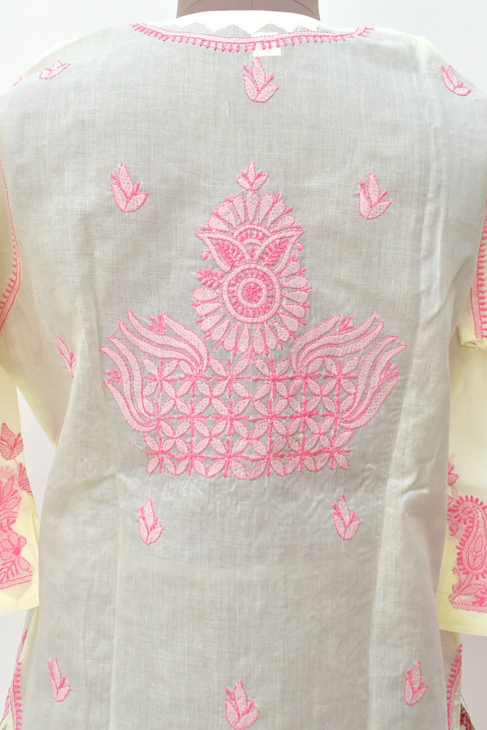 XL 44 Pink Chikankari Stitched Kurti 18349