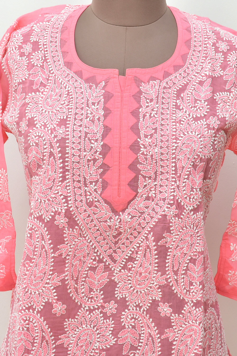 M 40 Peach Chikankari Stitched Kurti 18351