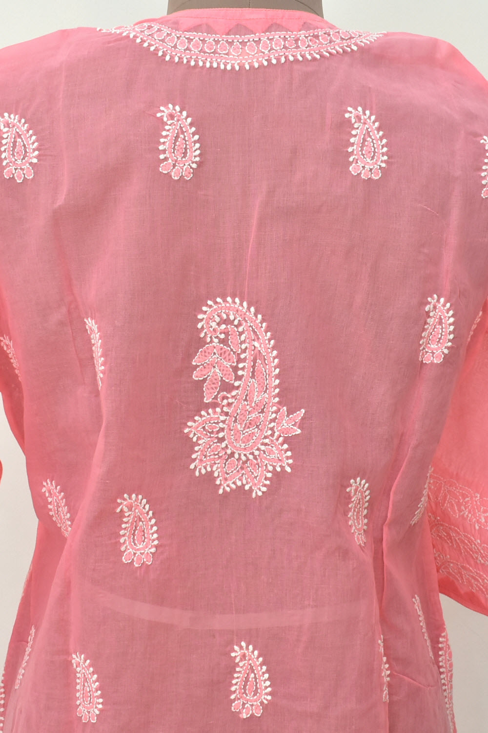 M 40 Peach Chikankari Stitched Kurti 18351