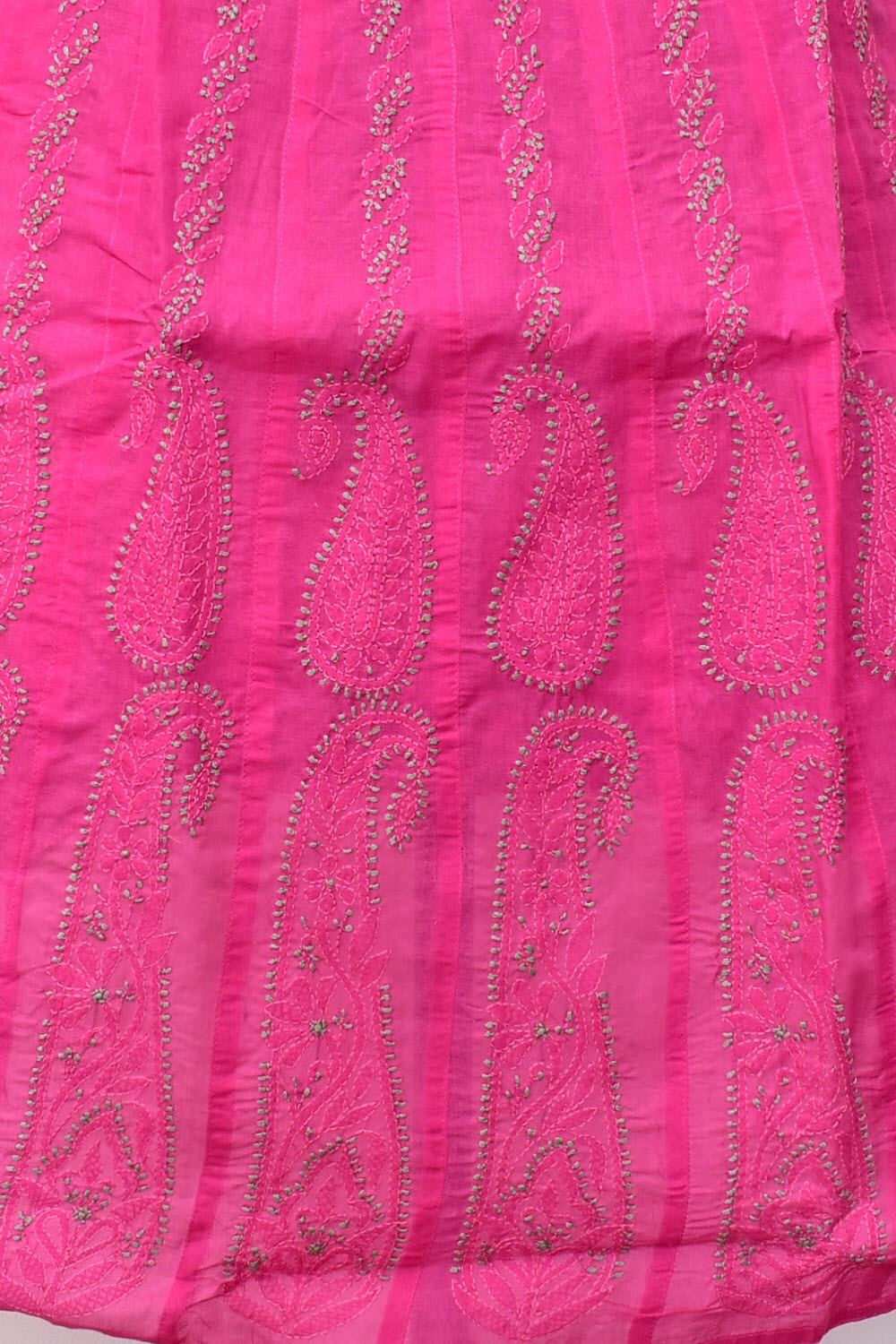S 38 Deep Pink Chikankari Stitched Cotton Anarkali 18361