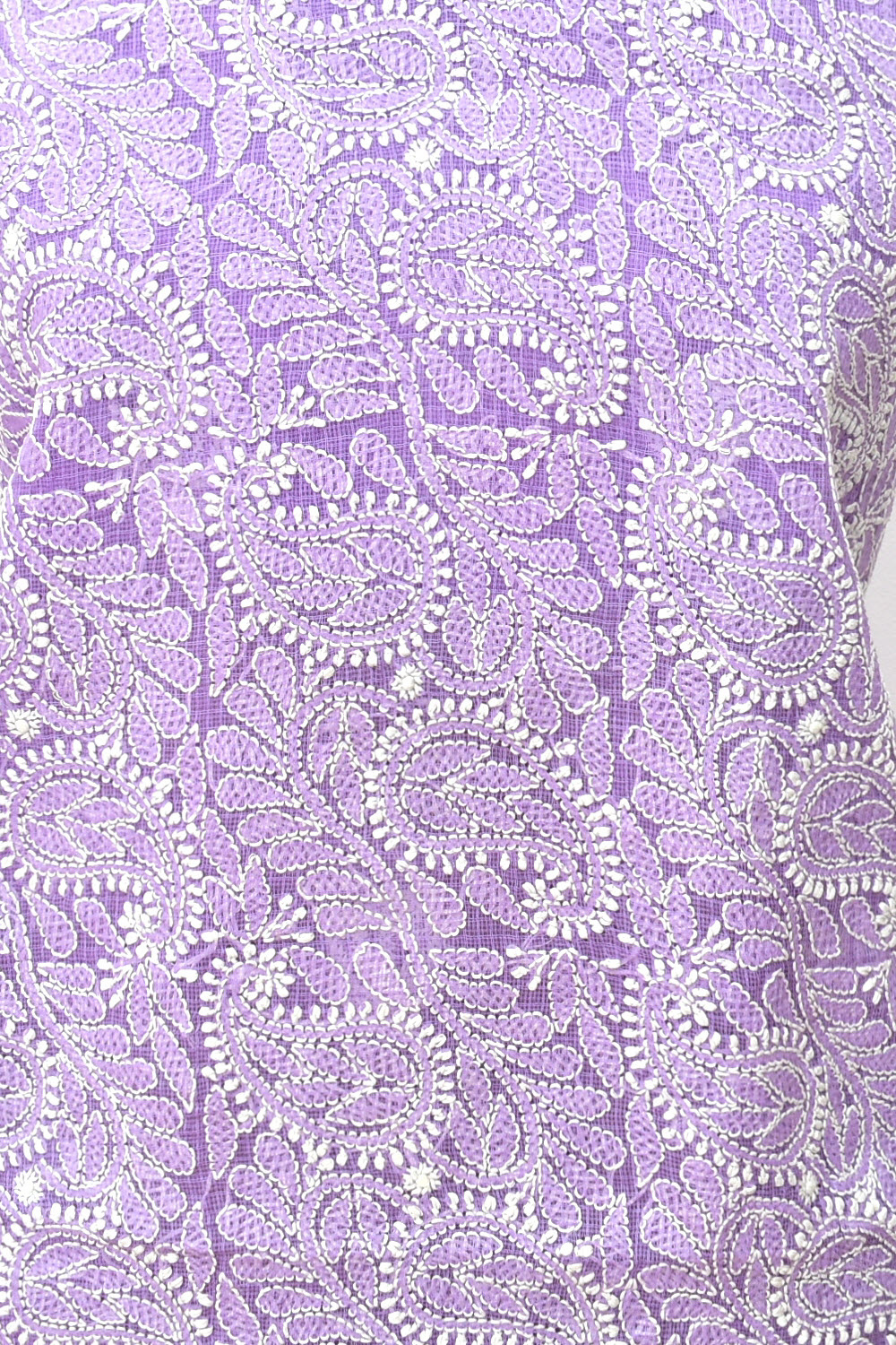 Lavender Chikankari Kota Cotton Kurti Fabric 18380