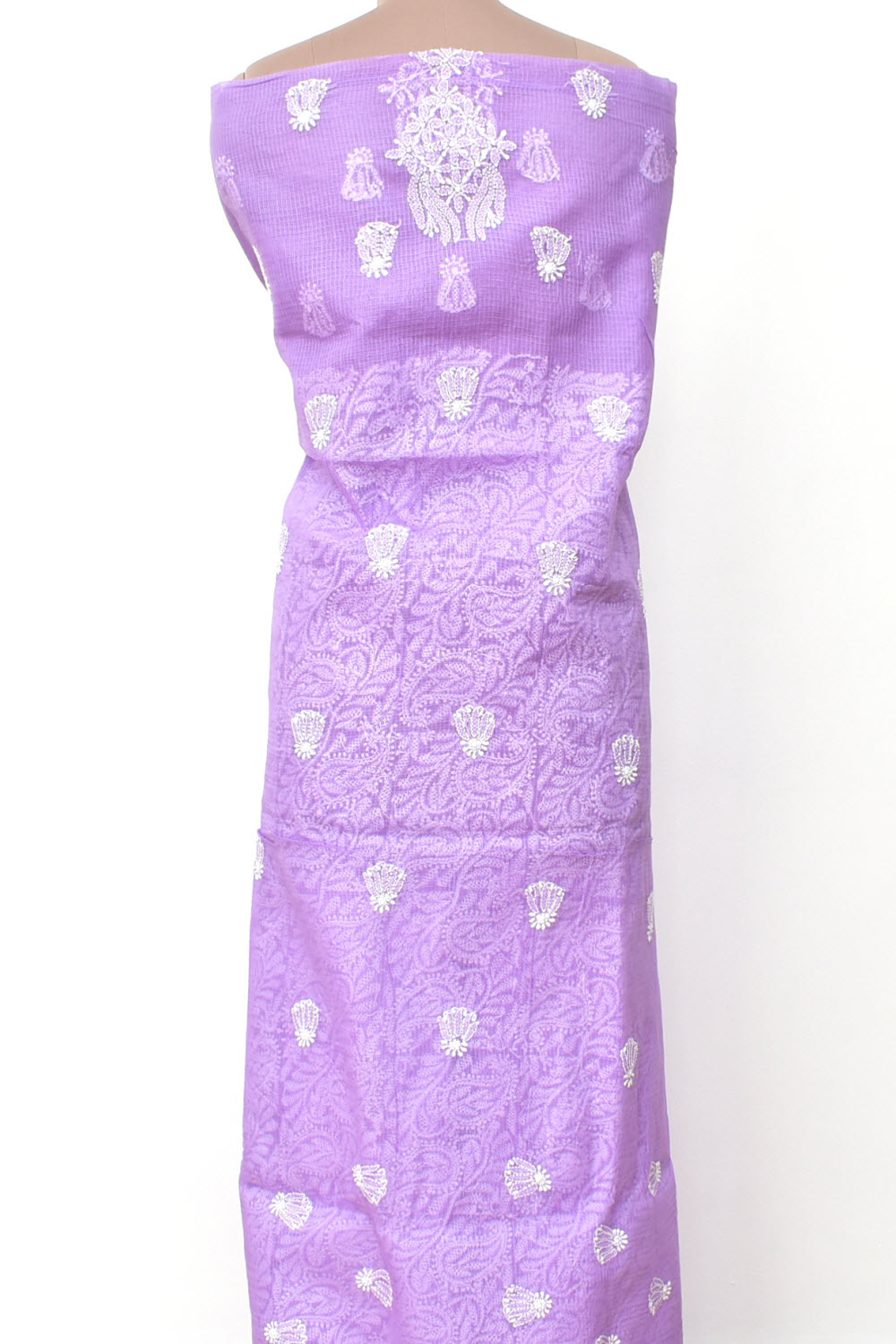 Lavender Chikankari Kota Cotton Kurti Fabric 18380