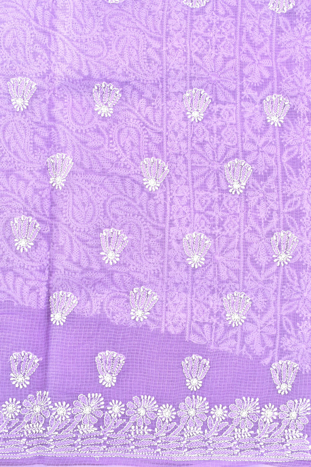 Lavender Chikankari Kota Cotton Kurti Fabric 18380
