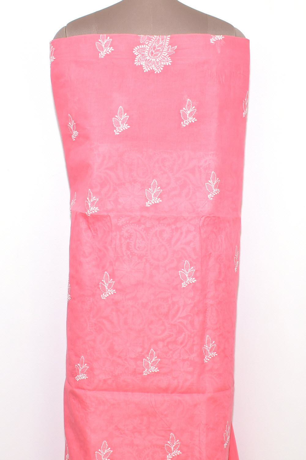 Peach Chikankari Cotton Kurti Fabric 18381