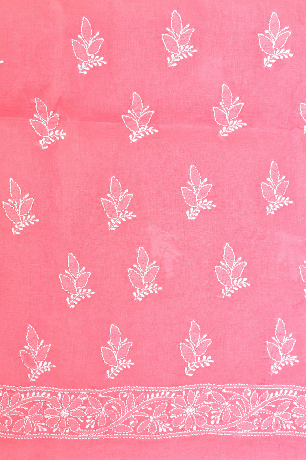 Peach Chikankari Cotton Kurti Fabric 18381