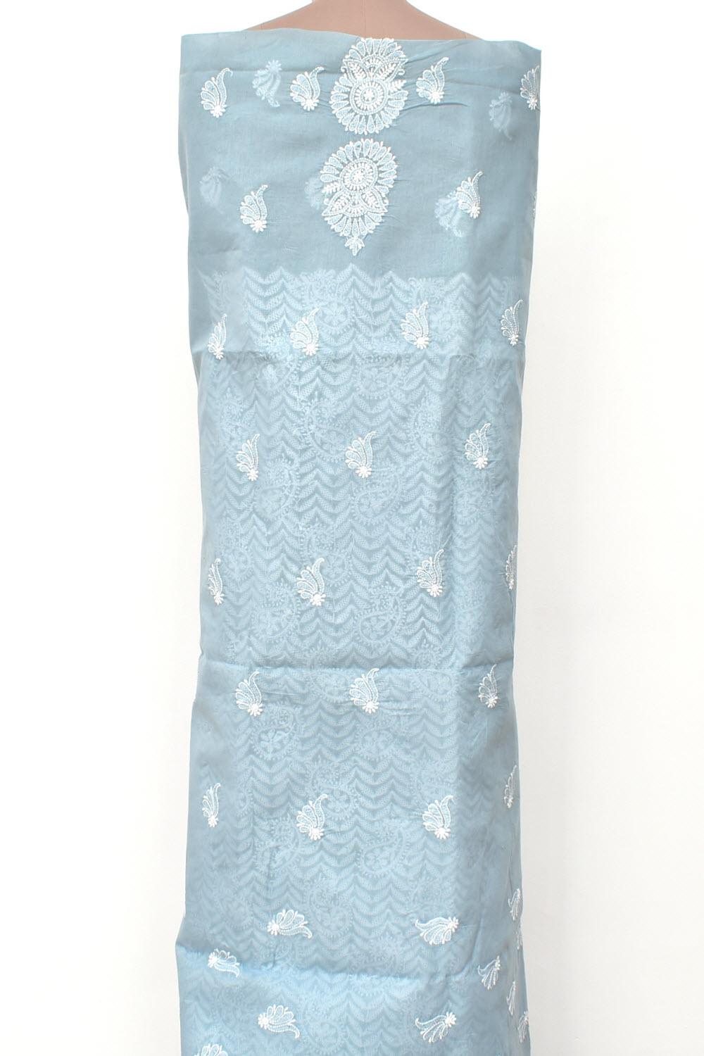 Grey Chikankari Cotton Kurti Fabric 18385