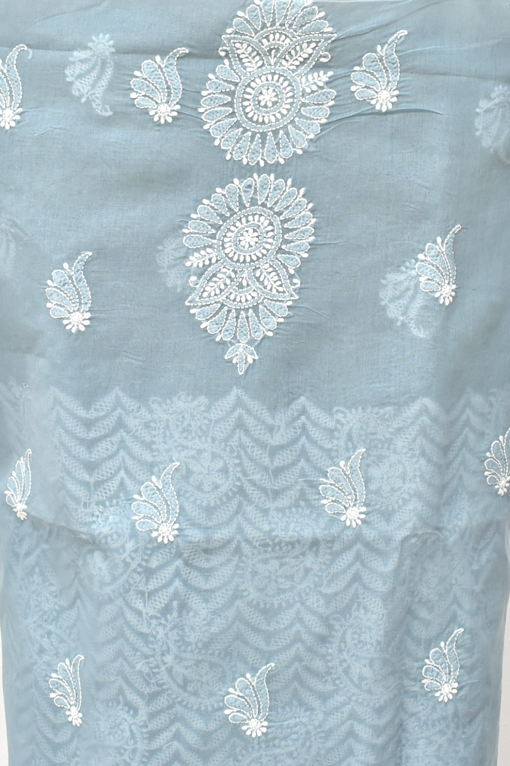 Grey Chikankari Cotton Kurti Fabric 18385