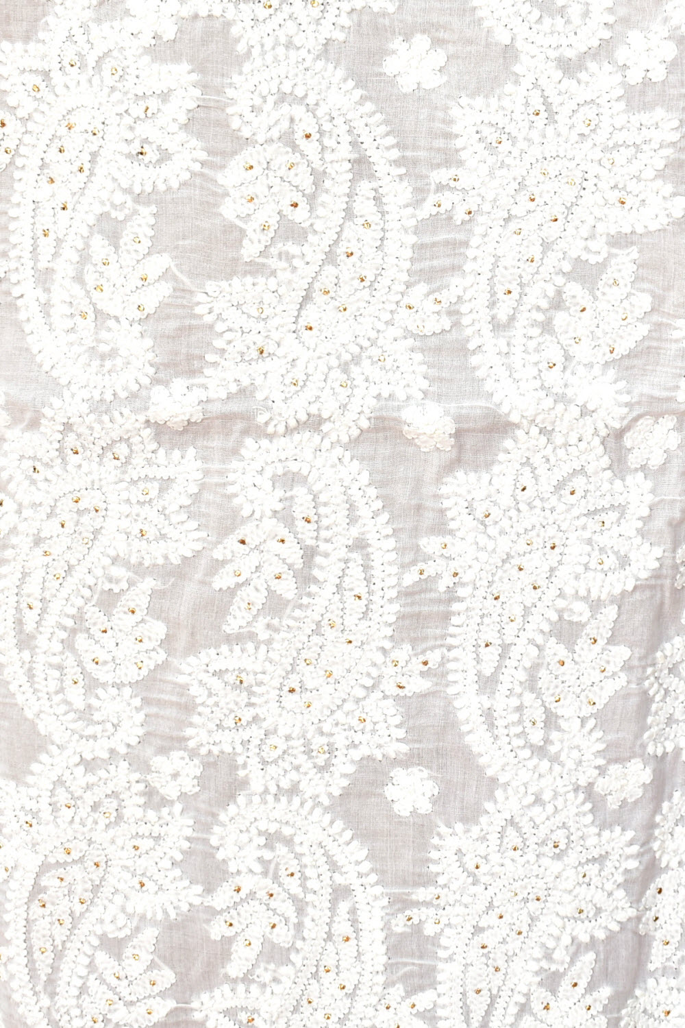 White Chikankari Cotton Kurti Fabric 18394