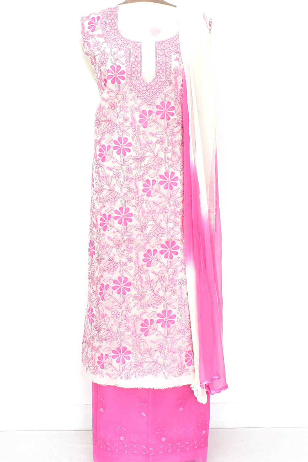 Onion Chikankari Salwar Kameez with Dupatta 18398