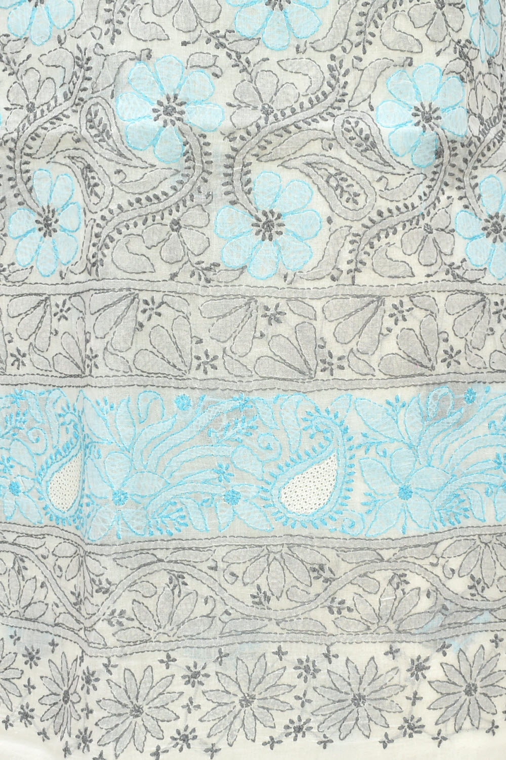 Grey-Blue Chikankari Salwar Kameez with Dupatta 18399