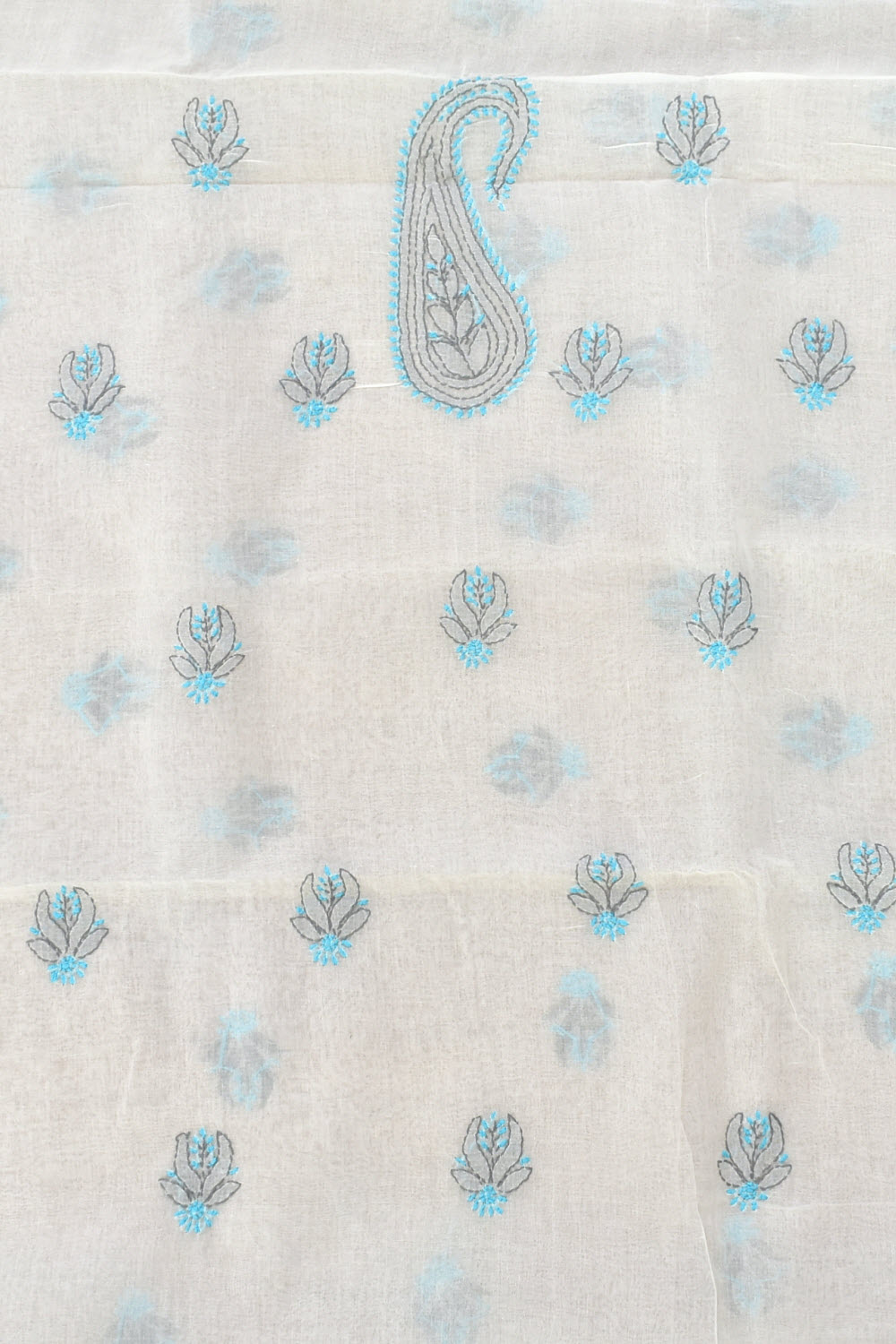 Grey-Blue Chikankari Salwar Kameez with Dupatta 18399