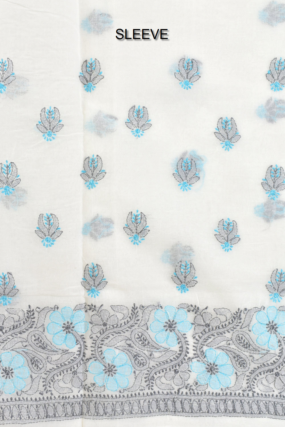 Grey-Blue Chikankari Salwar Kameez with Dupatta 18399