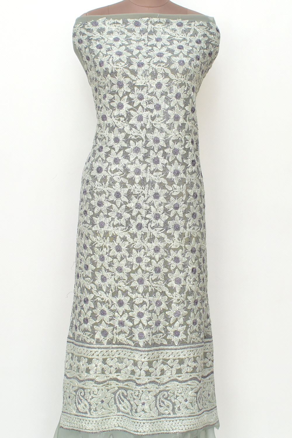 Grey Chikankari Salwar Kameez with Dupatta 18417