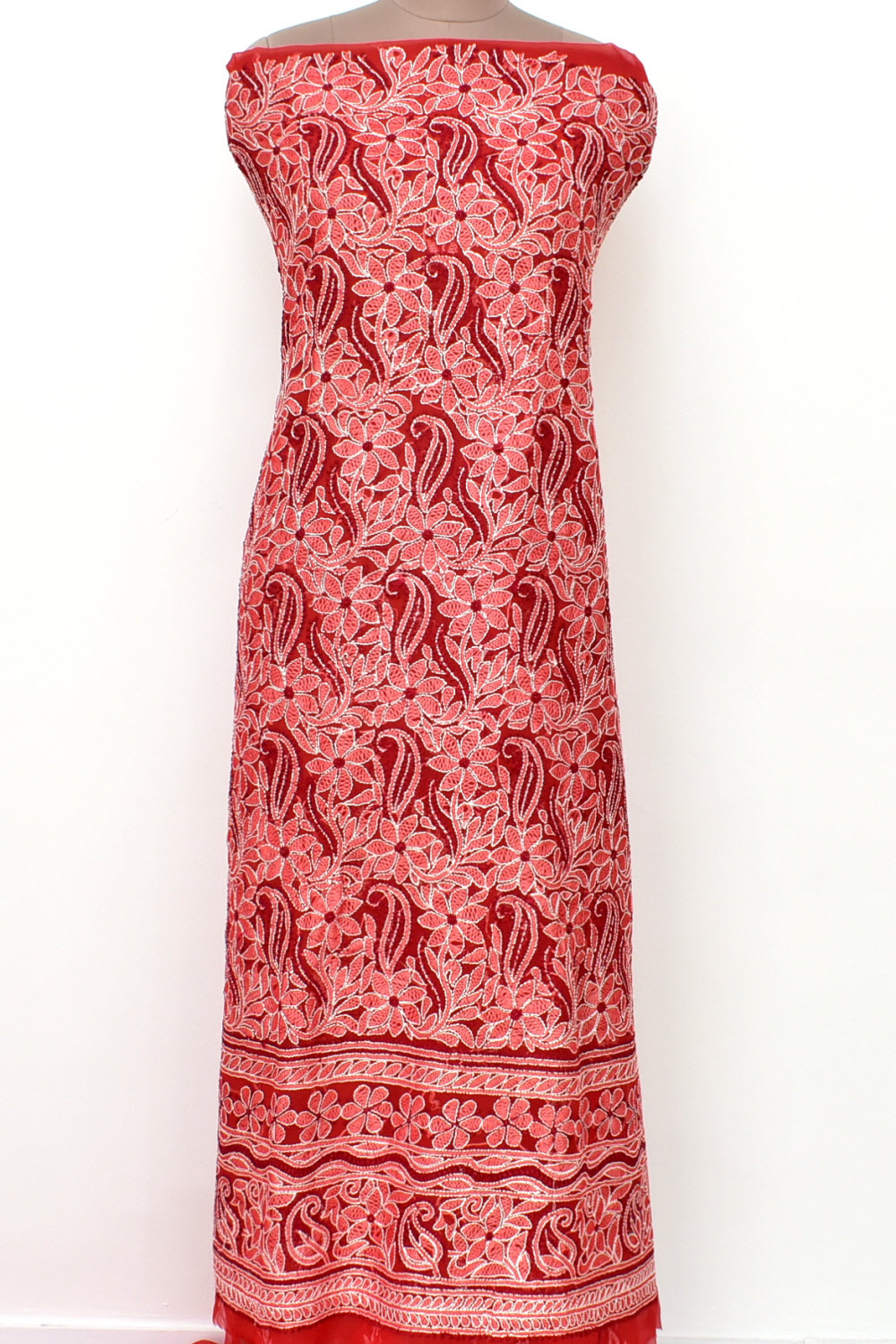 Red Chikankari Salwar Kameez with Dupatta 18418
