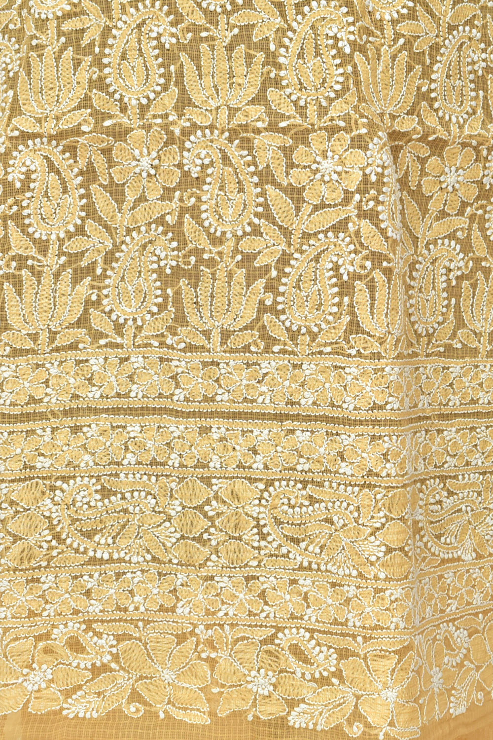 Fawn Chikankari Kota Cotton Kurti Fabric 18429