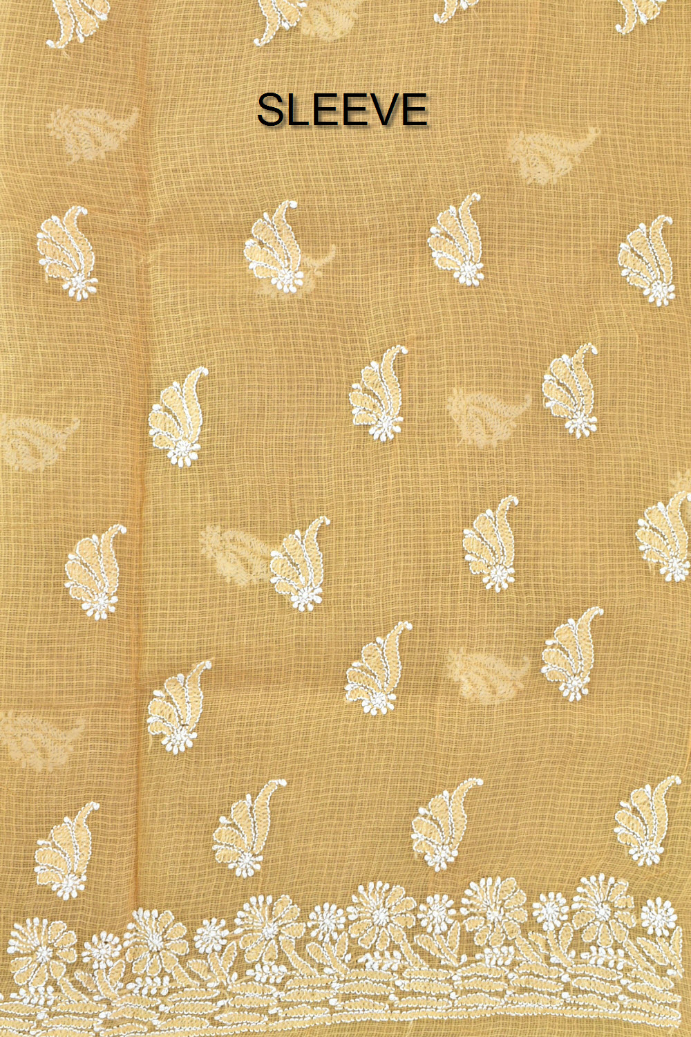 Fawn Chikankari Kota Cotton Kurti Fabric 18429