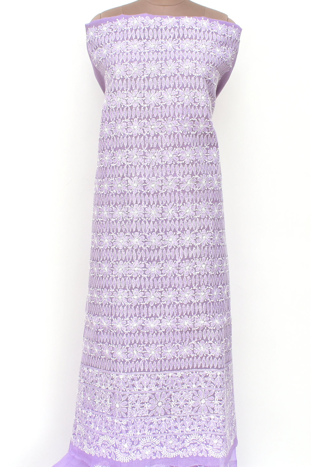 Lavender Chikankari Kota Cotton Kurti Fabric 18430