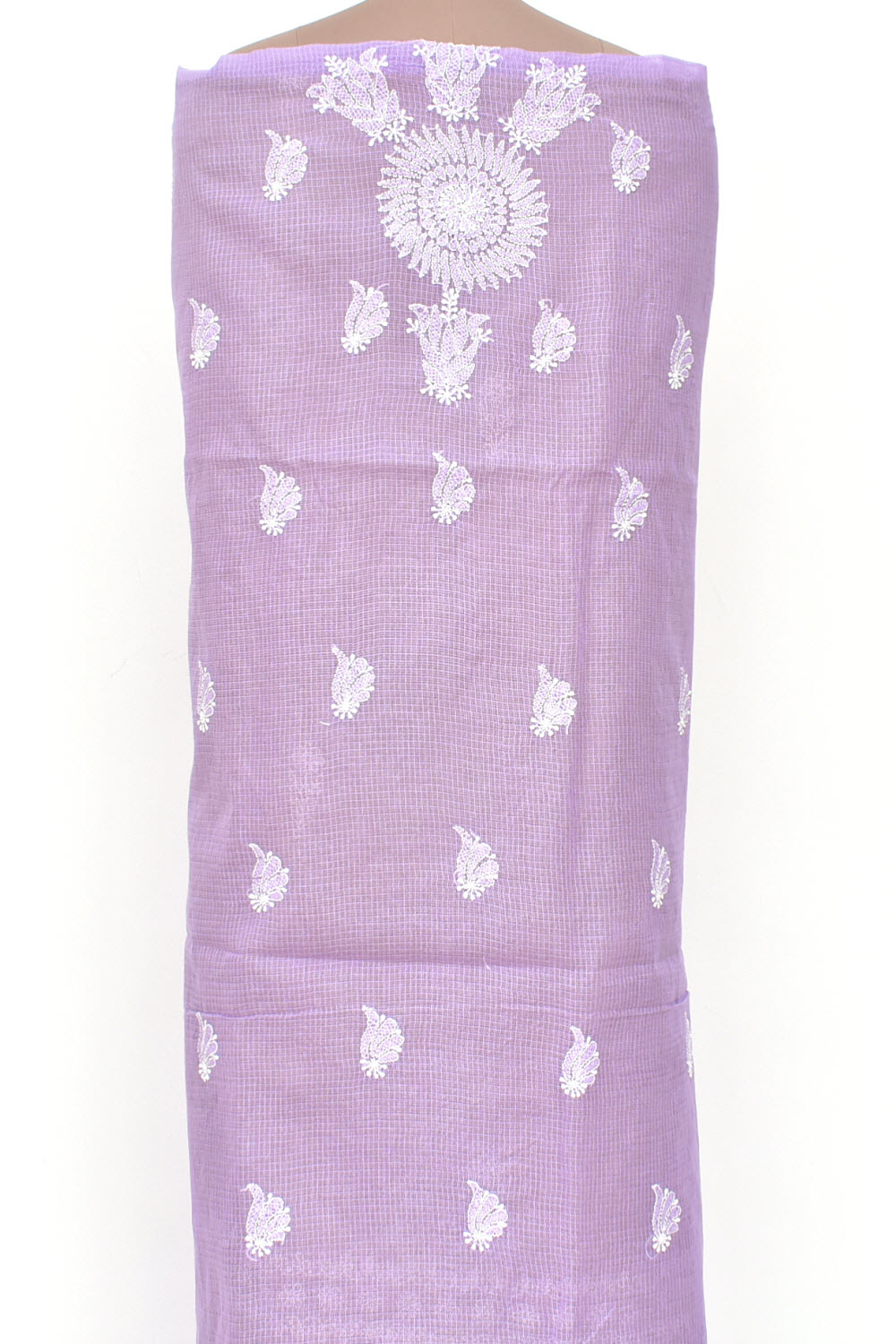 Lavender Chikankari Kota Cotton Kurti Fabric 18430