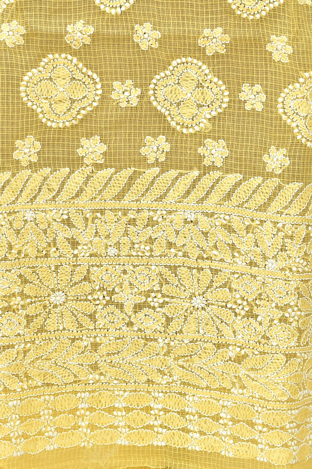 Fawn Chikankari Kota Cotton Kurti Fabric 18436