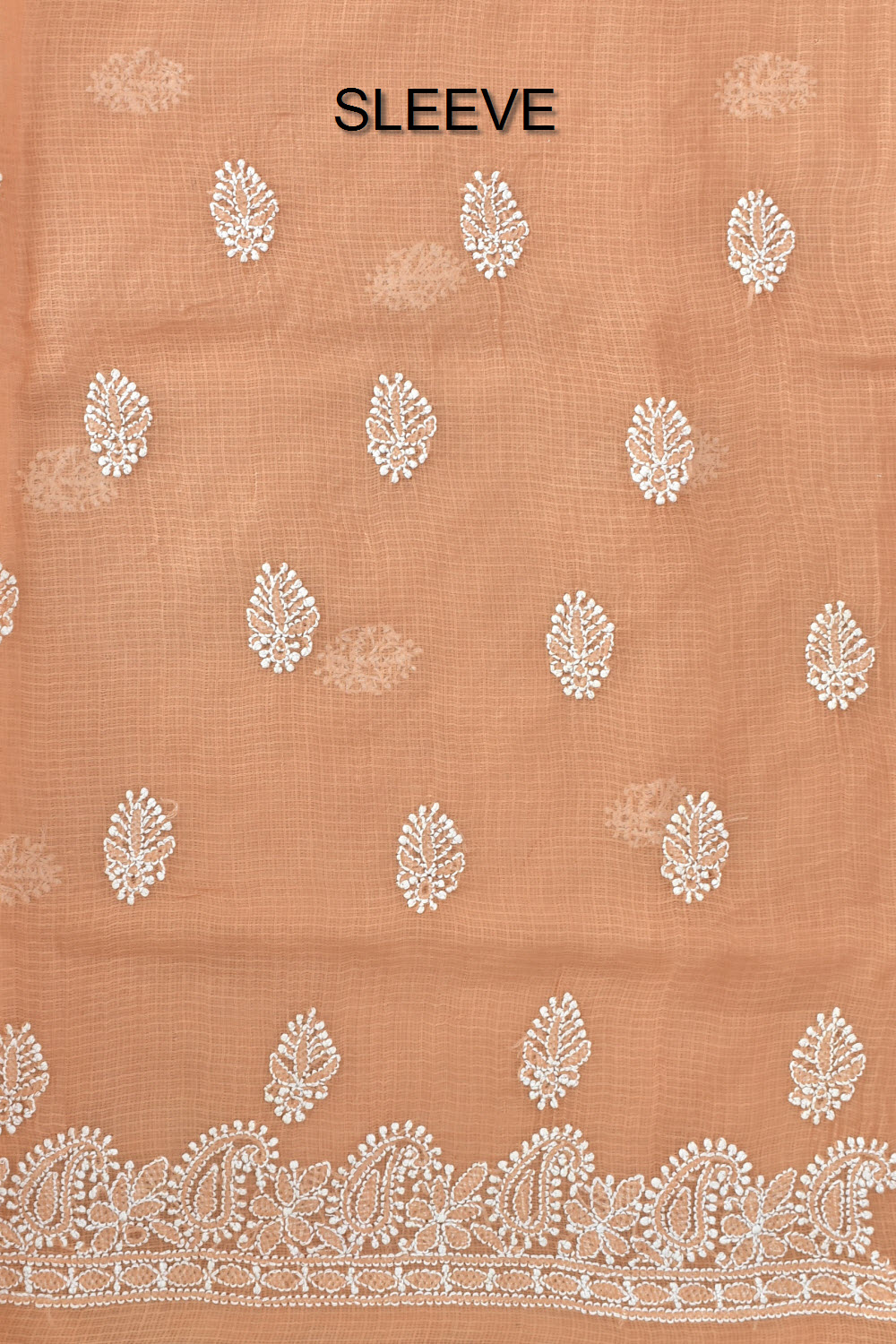 Light Brown Chikankari Kota Cotton Kurti Fabric 18438