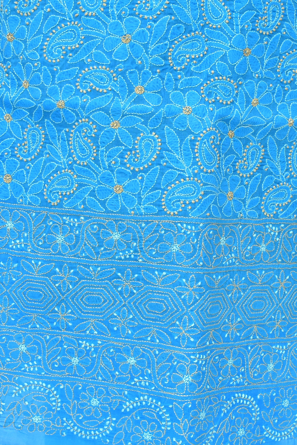 Sky Blue Chikankari Cotton Kurti Fabric 18442