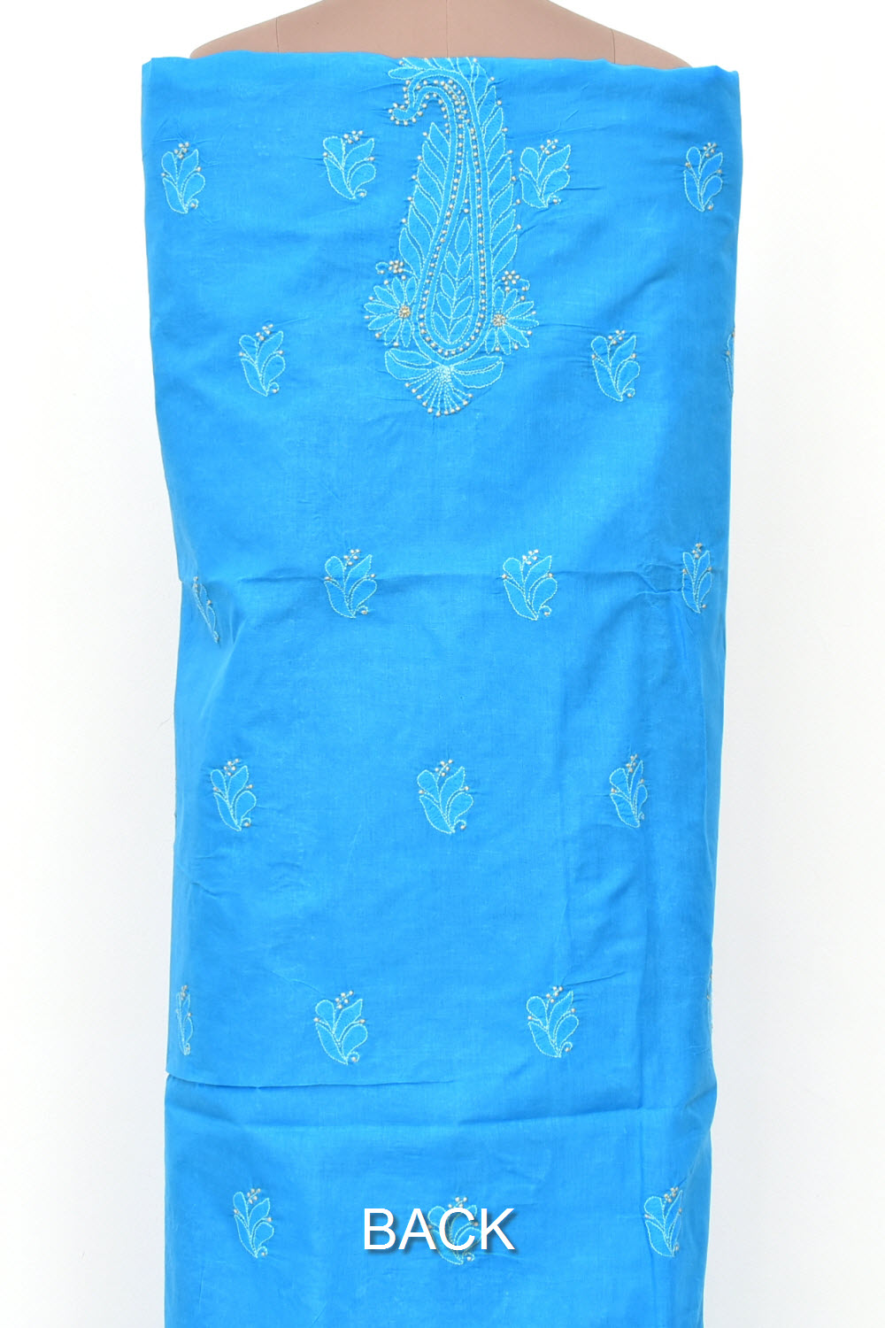 Sky Blue Chikankari Cotton Kurti Fabric 18442