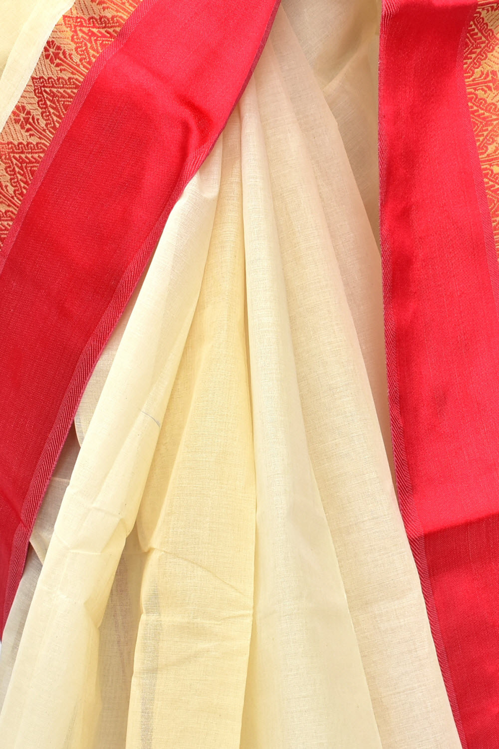 Fawn Dhaniakhali Handloom Tant Cotton Saree 13949