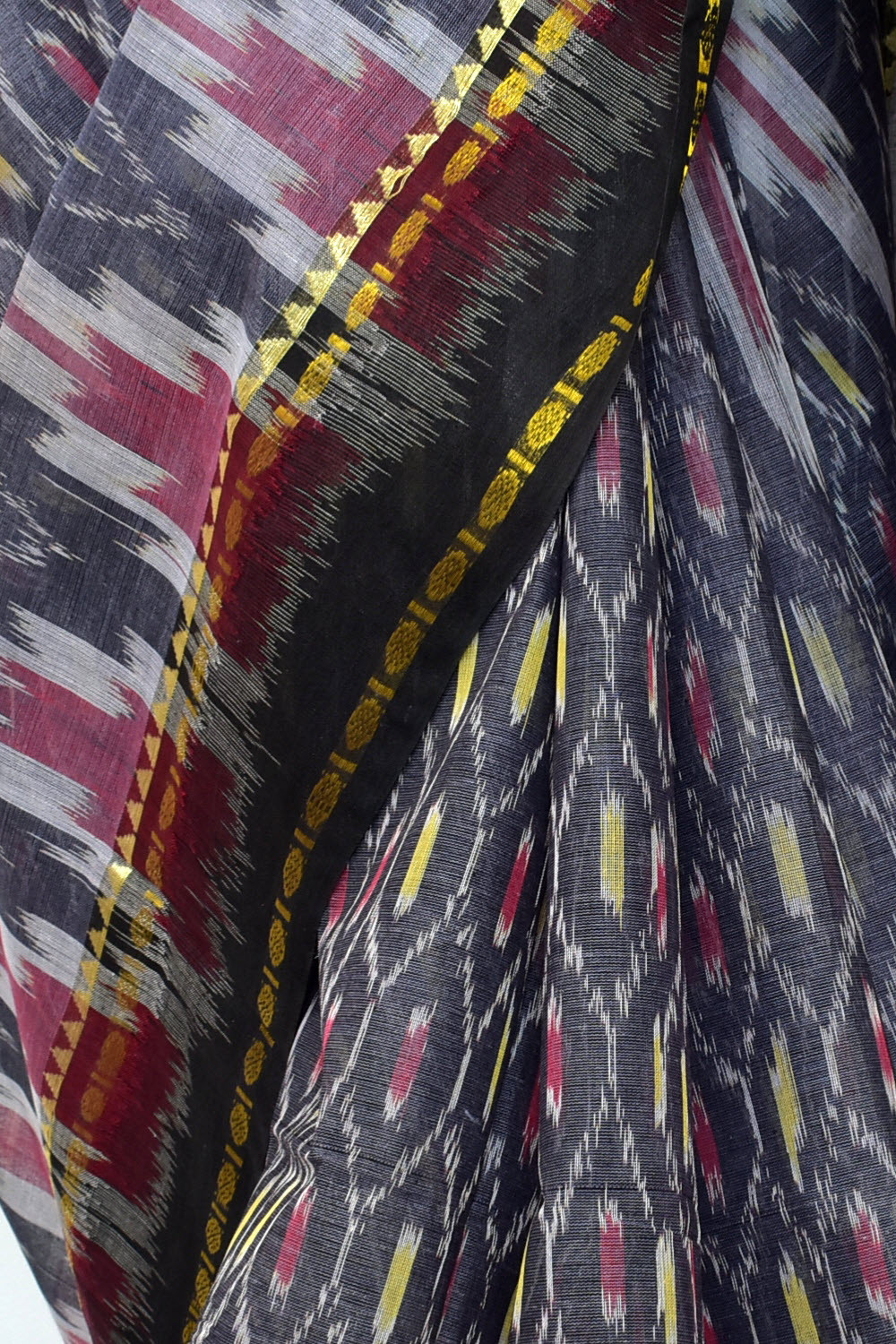 Slate Blue Dhaniakhali Kotki Print Handloom Tant Cotton Saree 13956