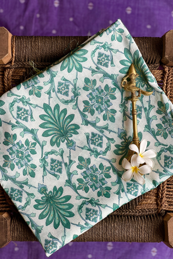 Image of ORANATE SEA GREEN ON WHITE